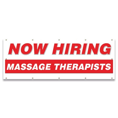 Signmission Now Hiring Massage Therapists Banner Apply Inside Accepting Application Single Sided B-120-30276
